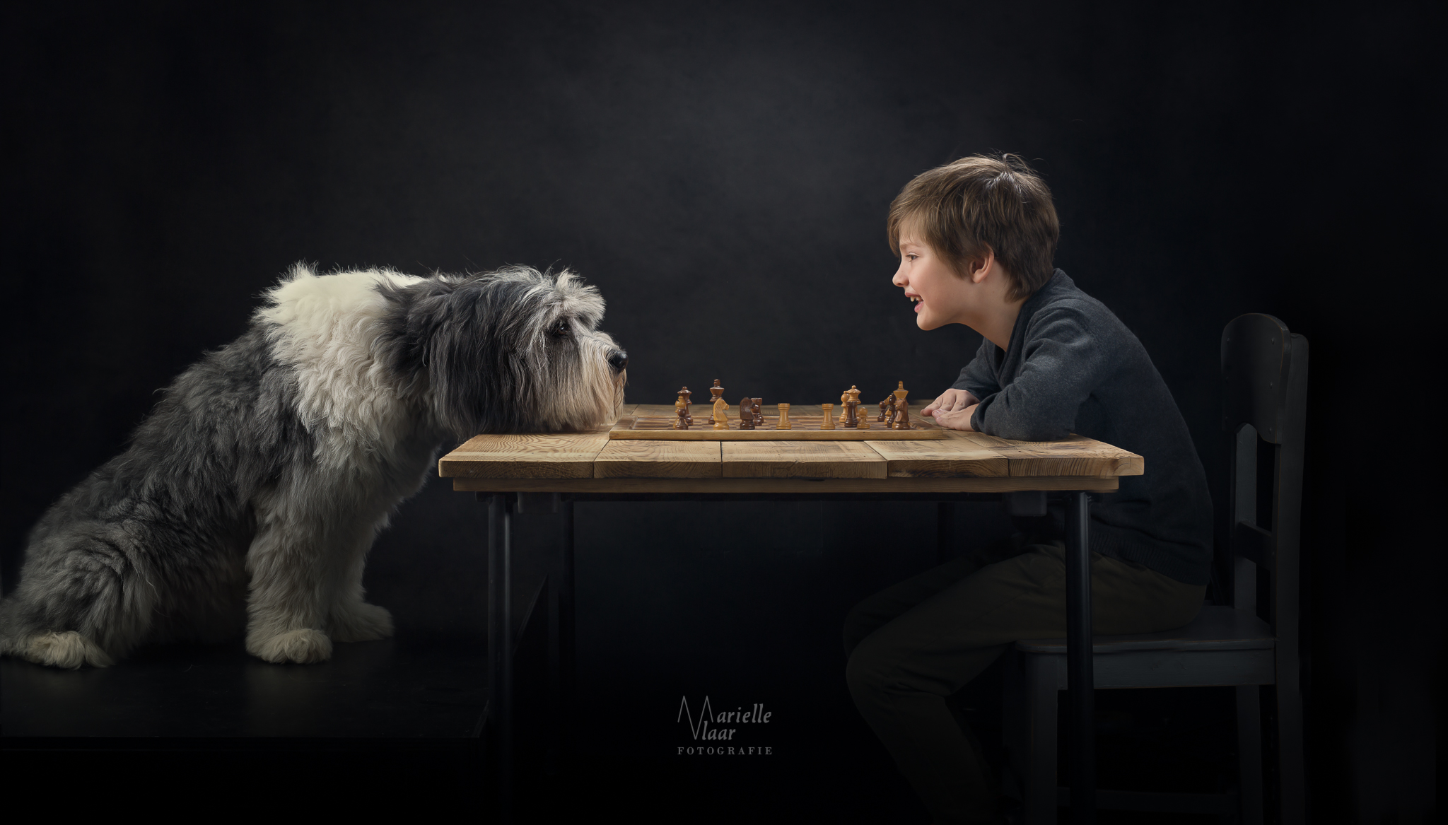 Kind en hond op foto (Noordholland)